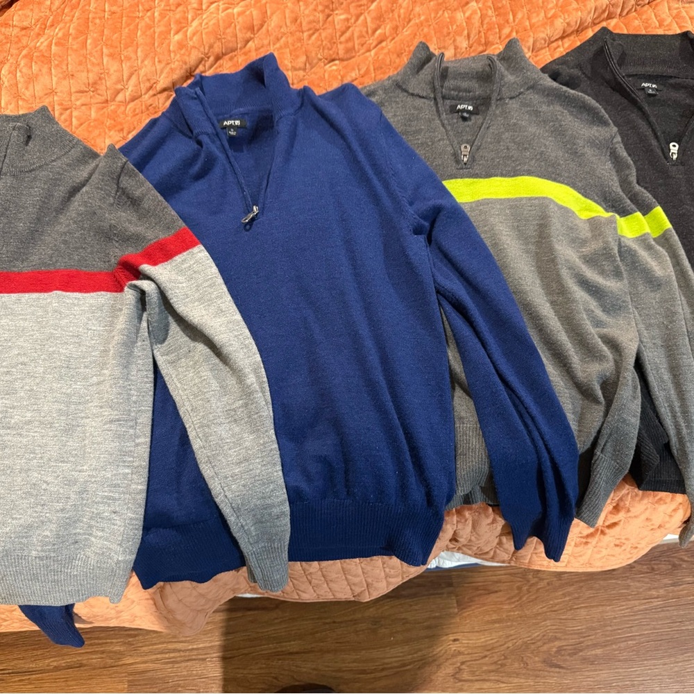Apt. 9 Men's Zip-Up Sweater - Blue, Gray, Red, Yellow